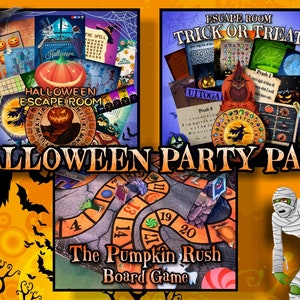 Halloween Games Party Pack, Printable Games Kit for Kids | Halloween Party Game Halloween Game for Kids DIY Halloween Board Game Escape Room