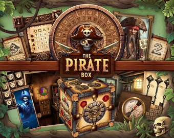 Juego de sala de escape DIY Kit de juego imprimible The Pirate Box / Pirate Escape Room Kit / DIY Pirate Escape Room / Juegos de fiesta pirata imprimibles