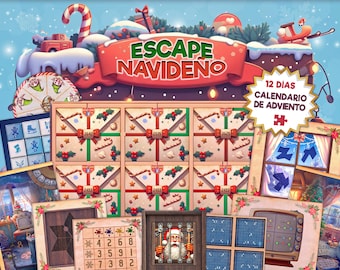 Spanish Escape Room Espanol Calendario de Adviento Escape Room DIY | Jeu Imprimible pour Calendrier Adviento Kit Jeu de Fête