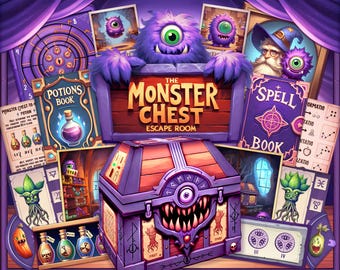 Escape Room Printable – The Monster Chest: Wizard School Magic Puzzle Game for Teens & Adults