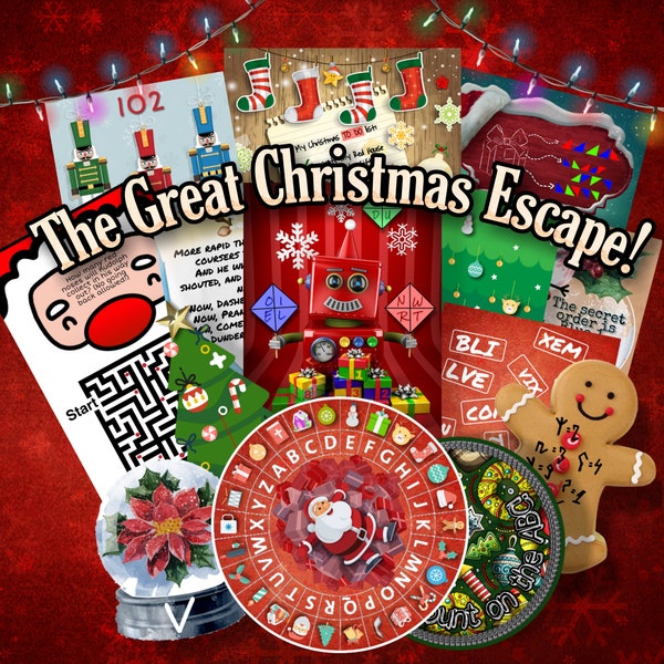 Weihnachten Escape Room Game DIY Druckbares Spiel Kit für KinderThe Great Christmas Escape | Escape Game Weihnachten Printable Kit