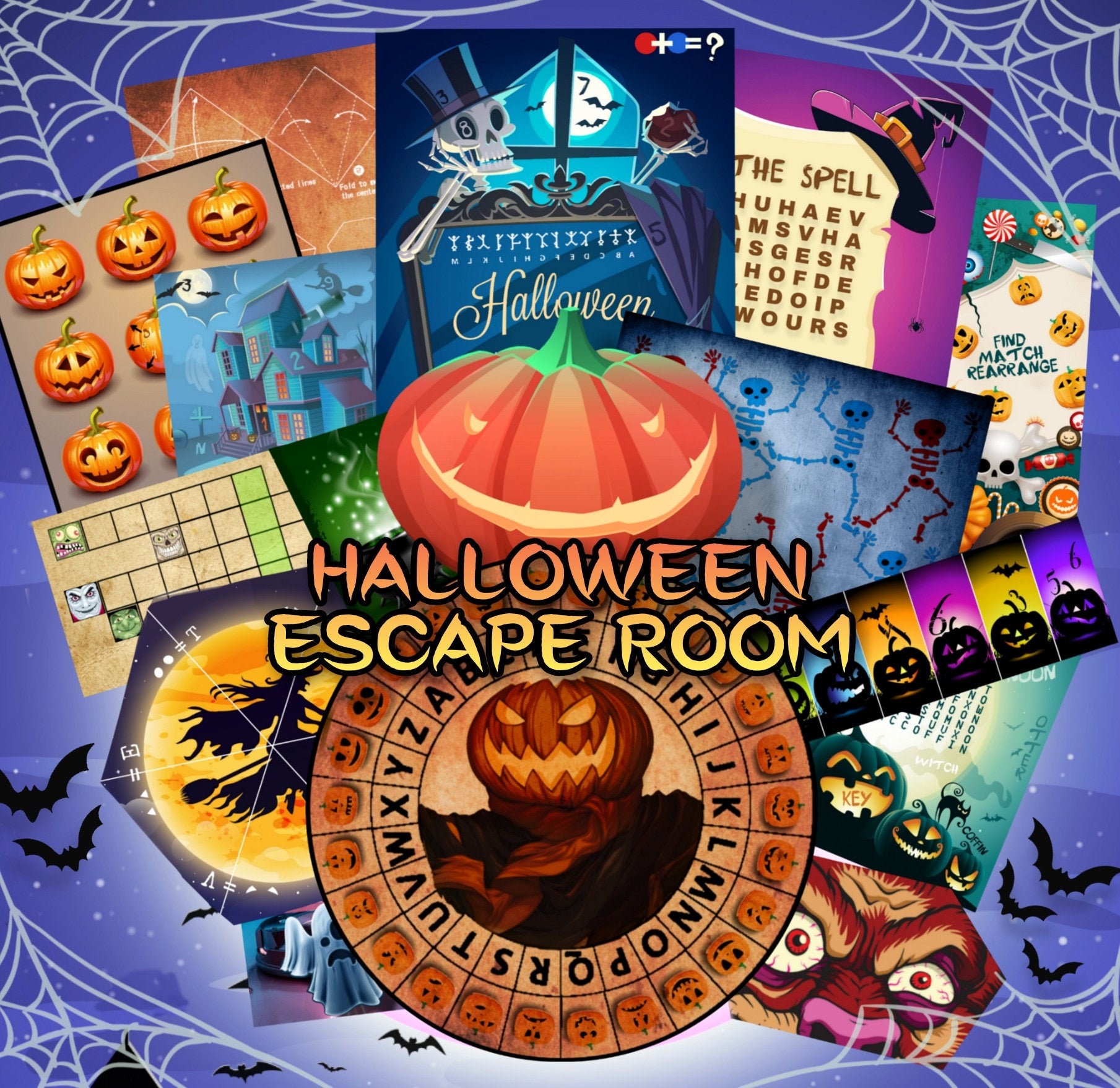 Halloween Escape Room Game DIY Halloween Printable Game Kit Etsy