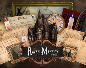 Escape Room Game DIY Printable Game Kit The Raven Mansion Mystery | Printable Escape Room Kit | DIY Escape Room | Printable Party Games