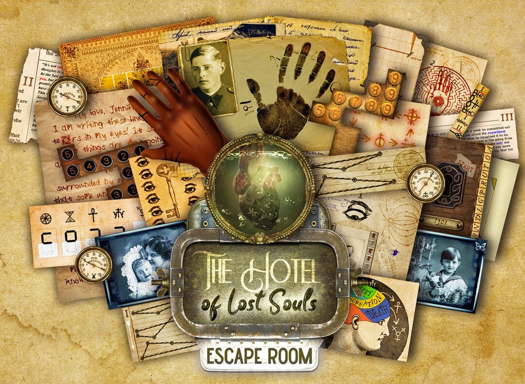 Escape Room Game DIY Printable Game Kit the Hotel of Lost Souls Escape