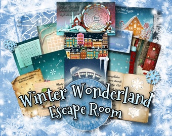 Jeu de salle d'évasion de Noël DIY Kit de jeu imprimable de Noël pour les enfants Winter Wonderland | Fête de Noël Jeu Cadeau de Noël Noël