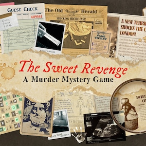 Printable Detective Cold Case Mystery Detective Game The Sweet Revenge | Sherlock Game Deduction Escape Room Game Mystery Party Game