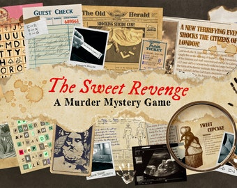 Printable Detective Cold Case Mystery Detective Game The Sweet Revenge | Sherlock Game Deduction Escape Room Game Mystery Party Game