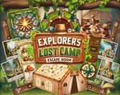 Printable Escape Room Summer Camp, Explorer’s Lost Camp Puzzle Game, Instant Download