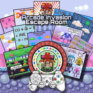 Arcade Escape Room for Kids - Printable Escape Room for Kids - Arcade Invasion