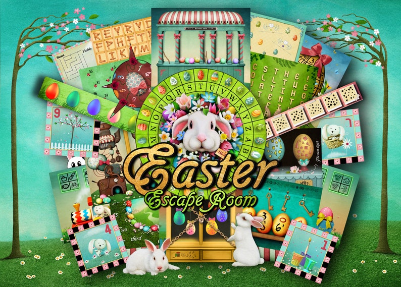 Easter Escape Room Game DIY Easter Printable Game Kit for Kids Easter Escape Room Easter Party Game Easter Gift Easter Escape Room Game image 1