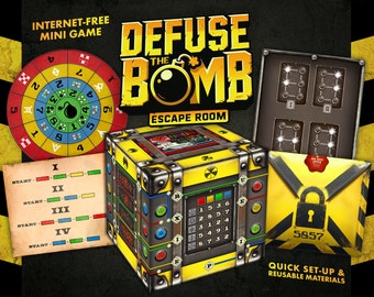 Printable Spy Escape Room DIY Printable Game Kit Defuse the Bomb Escape Room | Escape Spy Party Game