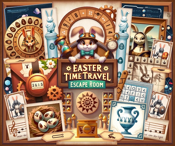 Easter Escape Room Printable – Easter Time Travel: Holiday Puzzle Game for Kids & Families