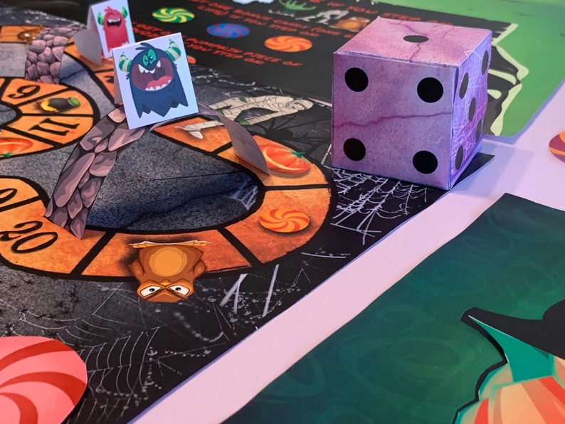 Halloween Board Game Printable Pumpkin Rush Halloween Board Game, Board Game for Kids, Halloween Board Game, Halloween Party Family Game image 2