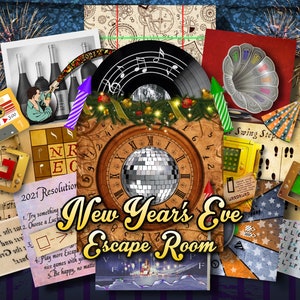 Escape Room Game DIY New Year Printable Game Kit New Year's Eve | New Year Party Game Christmas Gift Game DIY Christmas Escape Room