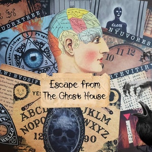 Escape Room Game DIY Horror Printable Game Kit The Ghost House | Horror Party Game Fun Gift Family Escape Room DIY