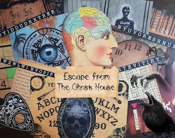 Escape Room Game DIY Horror Printable Game Kit The Ghost House | Horror Party Game Fun Gift Family Escape Room DIY