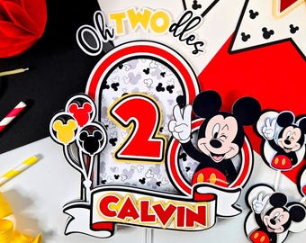 Oh Two-dles Cake Topper | Oh Twodles Party Decor | Mickey Inspired Birthday Party | Mickey Themed Cake Topper