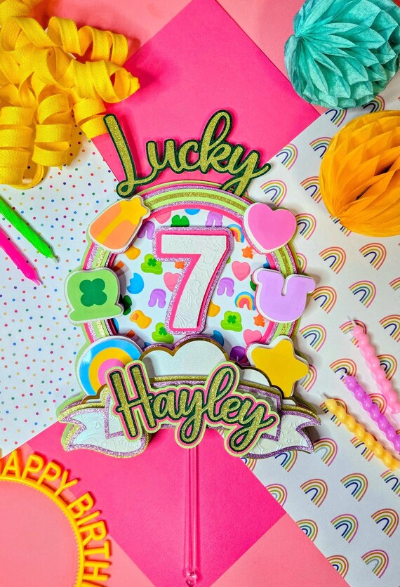 Lucky Seven Cake Topper | Lucky Charm Birthday | St Patrick's Day Birthday | Lucky Charms Birthday Decor| Lucky 7 First Birthday | Lucky 7