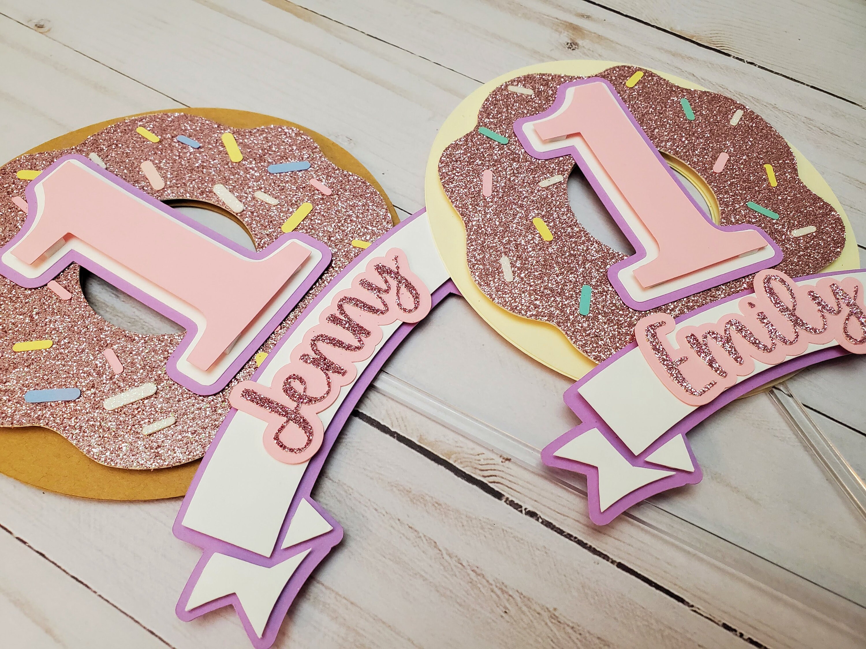 Donut Theme Cake Topper Pink Donut Cake Topper Donut Party Etsy