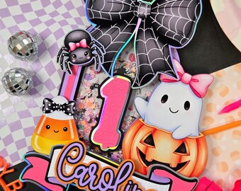 Spooky One Cake Topper: Halloween Girl First Boo-day