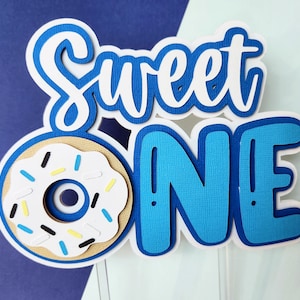 Sweet One Donut Cake Topper | Donut Birthday | Sweet One Party Decor | Sweet One Birthday Decor | Boy Sweet One Cake Topper