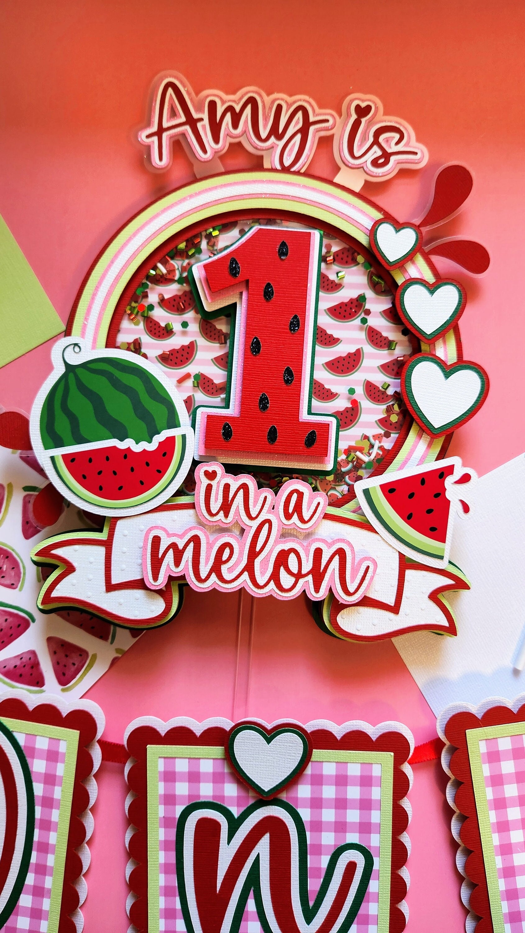 Topper Meilon Watermelon Cake Topper One in a Melon Cake Topper One in a Melon ...