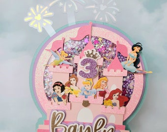 Princess Cake Topper | Pink Castle Cake Topper| Disney Princess Cake Topper