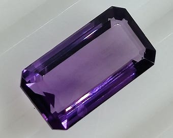 AAA Natural Purple Amethyst Faceted Octagon Cut Loose Gemstone: 8.45 Cts 17X9.3mm Jewelry Making