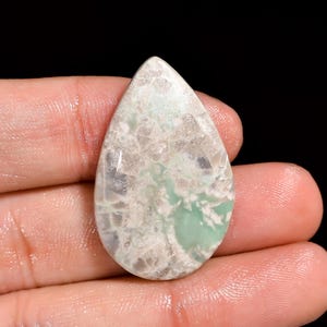 Stunning AAA Quality Natural Variscite Pear Shape Cabochon Loose Gemstone For Making Jewelry Healing Crystal 24.50 Cts 33X20X5 mm ZM-281