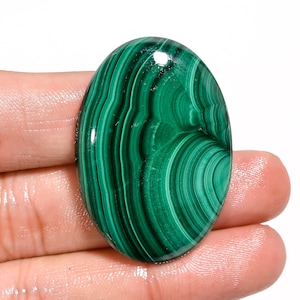 Fantastic AAA Quality Natural Malachite Oval Shape Cabochon Loose Gemstone For Making Jewellery Healing Stone 82.50 Cts 40X27X6 mm ZM-70