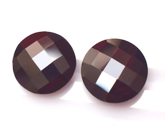 AAA Mozambique Garnet Pair: 10mm Faceted Round Loose Gemstones, 7.29 Cts For Making Jewelry
