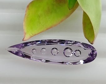 Natural Pink Amethyst Pear Shape Loose Gemstone: 7.48 Ct Concave Cut, Jewelry Making 30X8mm