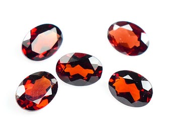 Natural Mozambique Garnet Oval 5pc Lot Faceted Cut Loose Gemstone 4.2Ct 7x5mm  Making Jewelry