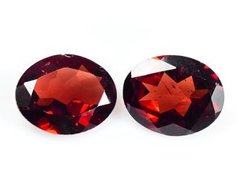 Mozambique Garnet Faceted Oval Shape Pair Loose Gemstones, 4.9 Ct 10X8X3.7 mm  Making Jewelry