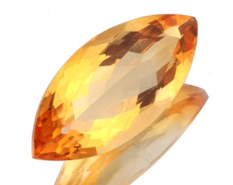 Natural Citrine Faceted Marquise Loose Gemstone: 9.78 Carat, Healing Crystal 24X10.5X7 mm