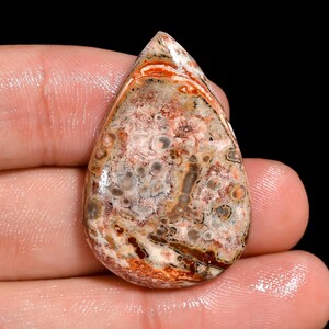 Ehrfürchtige Qualität Natürliche Leopard Haut Jaspis Birne Form Cabochon Lose Edelstein für die Herstellung von Schmuck Healing Crystal 23,00 Ct 33X22X5 mm ZM-264