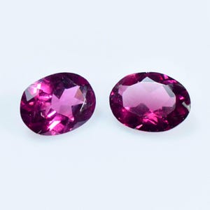 Natural Rhodolite Garnet Oval Shape Pair AAA Quality Faceted Cut Loose Gemstone For Making Jewelry Healing Crystal 2.30 Cts 8X6 mm GT-60