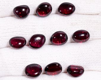 Natural Rhodolite Garnet Smooth Polished Tumbled Shape: Loose Gemstone Freeform 10Pcs Lot 40Ct, 9X7X5mm