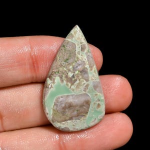 Elegant AAA Quality Natural Variscite Pear Shape Cabochon Loose Gemstone For Making Jewelry Healing Crystal 24.00 Cts 35X21X5 mm ZM-275