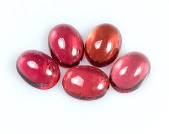Natural Mozambique Garnet Cabochons 8 Ct Oval Loose Gemstone 5Pcs Set 8X6X3mm Jewelry Making