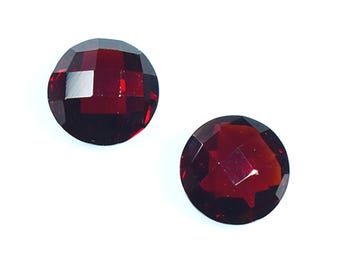 Natural Mozambique Garnet Round Briolette Cut Pair: 10mm Faceted Gemstones, 7.50 Cts Jewelry Making