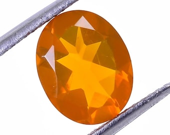 AAA Quality Natural Mexican Fire Opal Oval Loose Gemstone: Jewelry Making, 2 Ct 10X8X5 mm