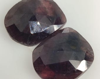 Natural Multi Sapphire Fancy Shape Faceted Rose Cut Pair: Loose Gemstone 36.16 Ct, 19X16mm