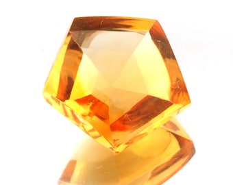 Natural Citrine Loose Gemstone: Faceted Pentagon Cut, Healing Crystal 6.77 Carats 13X13X6.5 mm