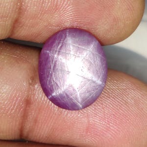 Rubí natural de seis rayos con forma ovalada: gema suelta de cristal curativo de 11,65 ct, 14,5 x 12,2 x 6 mm