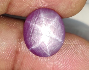 Natural Six Rays Star Ruby Oval Shape: 11.65 Ct Healing Crystal Loose Gemstone, 14.5X12.2X6mm