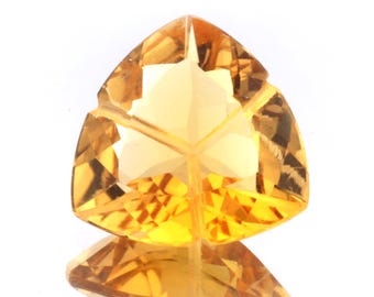 AAA Natural Citrine Faceted Trillion Cut Loose Gemstone: Making Jewelry 6.24 Carat 14X14X6 mm