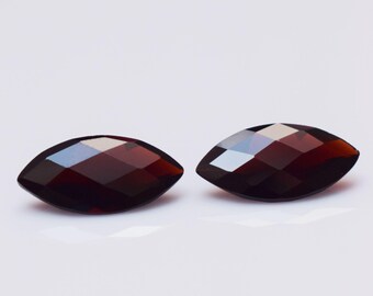 AAA Mozambique Garnet Pair: Marquise Cut Loose Gemstones 5.52 Ct, 14X7X4mm For Making Jewelry