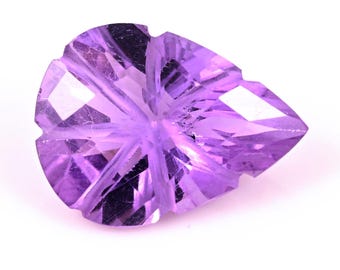 Purple Amethyst Faceted Pear Loose Gemstone: AAA Quality Healing Crystal, 5.90 ct 16X12X7 mm