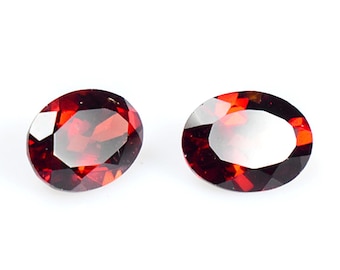AAA Mozambique Garnet Oval Pair Faceted Loose Gemstones 2.75 Ct 8X6X3.5 mm Jewelry Making